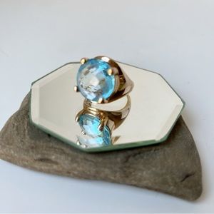 Milor Gold Ring with Blue Gemstone